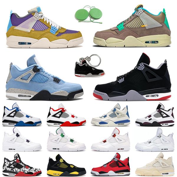 

jumpman 4 bred men women basketball shoes white oreo university blue red thunder 4s black cat mens trainer