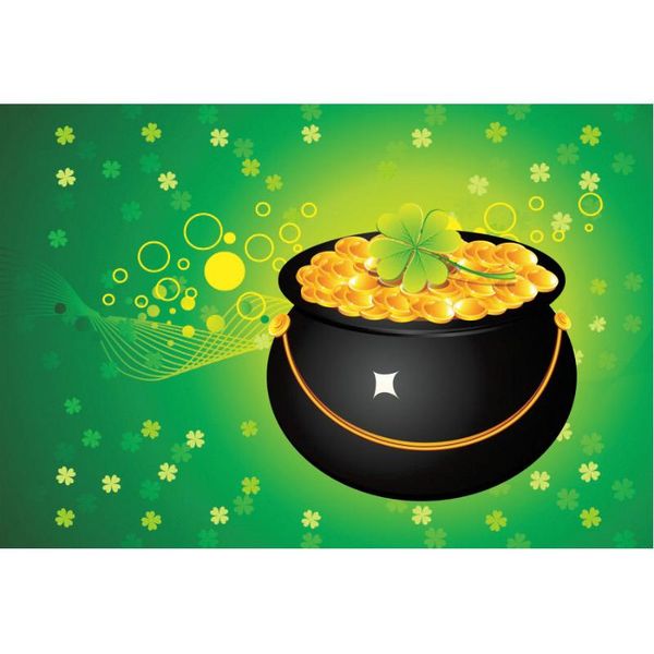 

party decoration st. patrick's day backdrop gold coins in a jar pography background holiday celebration decor po booth studio prop