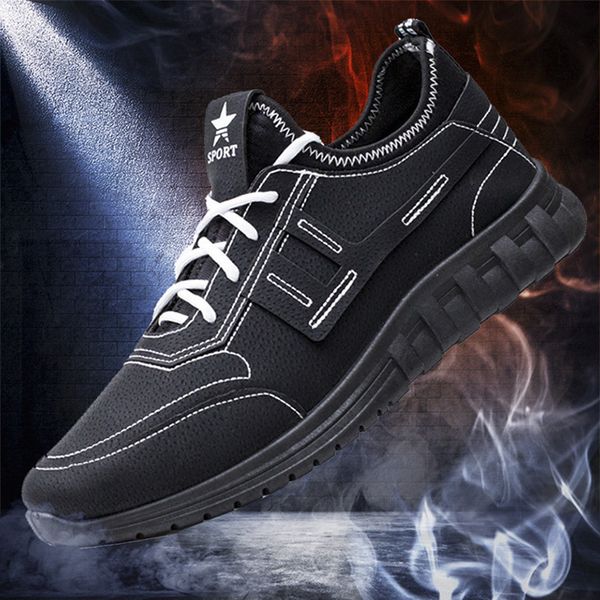 

shoe autumn men's with a microfibre leather fashion, casual male brand shoes wxwo, Black