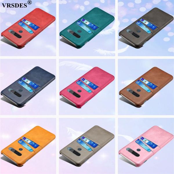 

for g8s g8x q8 v50 v50s thinq 5g k50 k40 k20 card slots cover pu leather+pc case q60 w30 w10 v30 s aristo2 stylo5 capa cell phone cases