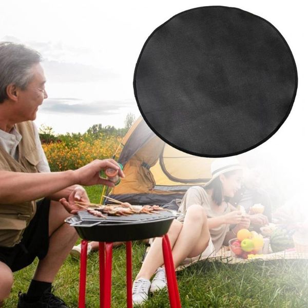 

outdoor pads practical fireproof mat thin waterproof black round grill