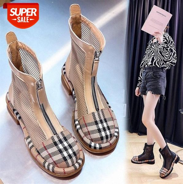 

martin boots women thin breathable short british style mesh children hollow #ei34
