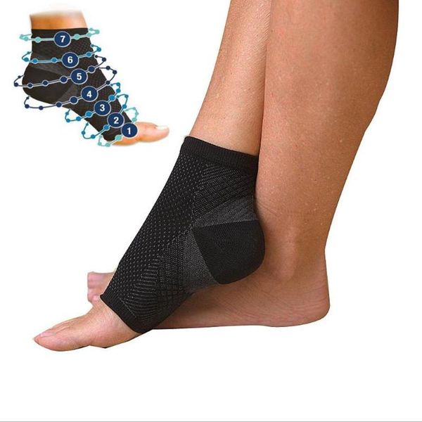 

pair sport ankle brace protector compression foot plantar fasciitis anti fatigue yoga wrap heel support, Blue;black