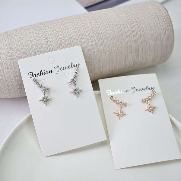 

simple fashion temperament small shining inlaid star earrings women