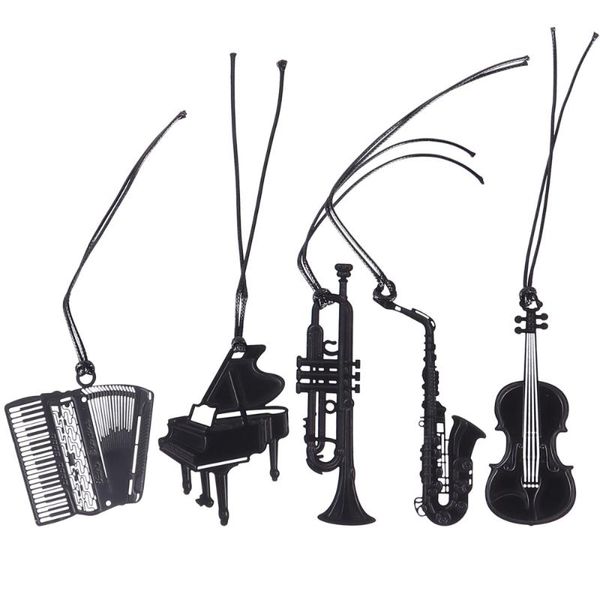 

5pcs delicate musical instruments decorative metal page marker bookmark