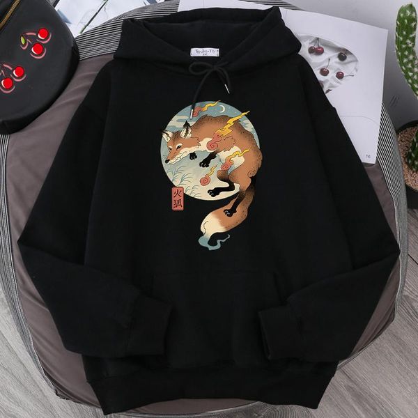 

men's hoodies & sweatshirts cartoon japanese printing hoodie sweatshirt loose harajuku men warm pullovers autumn hip hop streetwear, Black