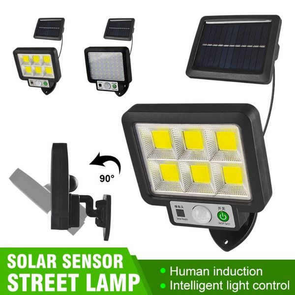 

outdoor wall lamps 3 modes solar light 56led 72cob motion human sensor waterproof spotlights street lamp security porch