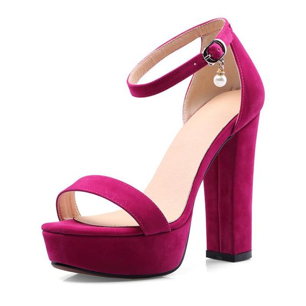 

sandals fashion female waterproof platform super high heel buckle thick open toe 2021 summer style, Black