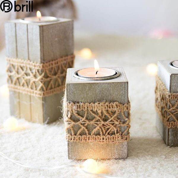 

candle holders nordic wood candlestick retro tealight romantic lighthouse wedding decoration table bougeoir velas decorativas