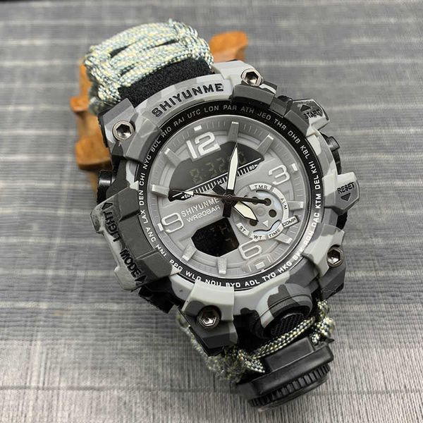 SHIYUNME Männer G Stil Digitale Uhr Shock Militär Sport Uhren Mode Wasserdicht Kompass Elektronische Armbanduhr Herren Relogios G1022