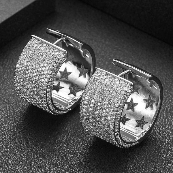 

hoop & huggie trendy geometricwer mix earrings for women accessories full cubic zirconia jewelry pendientes mujer moda, Golden;silver
