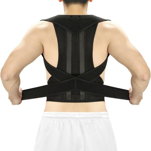 

back support aptoco posture corrector brace clavicle sslouching and hunching adjustable trainer too789, Black;blue