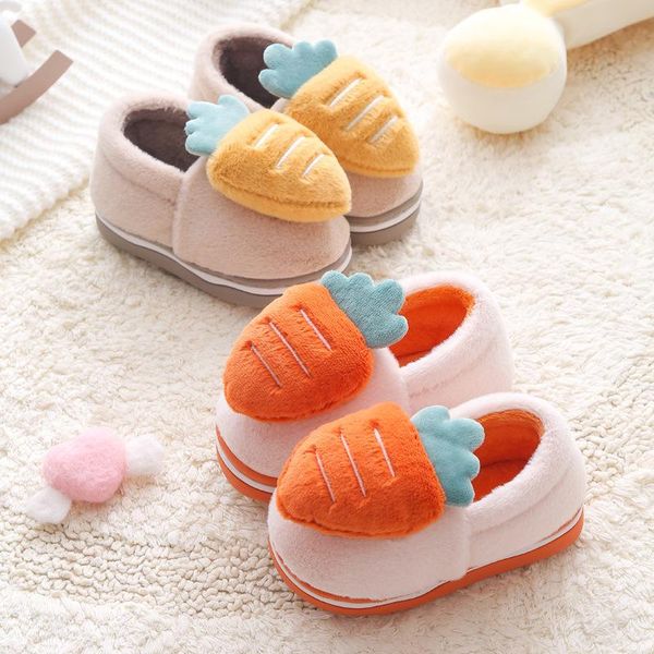 

baby kids boys girls slippers cartoon little girl home shoes children winter indoor bedroom warm velvet boots, Black;grey
