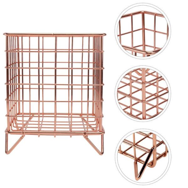 

storage baskets 1pc metal grid basket desksundries square closet