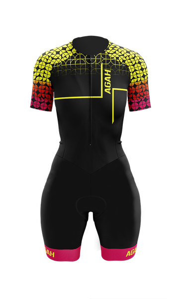 

racing sets 2021agah triathlon bicycle clothing short sleeve macacao ciclismo feminino cycle cycling tights skin suit mtb ropa muje, Black;blue