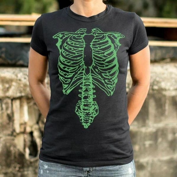 

tap the spinal skeleton t-shirt | short sleeve graphic tee for women, White;black