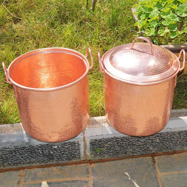 

buckets 1 pc pure copper soup pot handmade thick el restaurant use large capacity