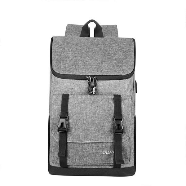 

backpack men's multifunctional waterproof travel for lap15.6 inch usb charging oxford cloth gray rucksack men