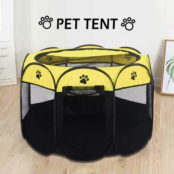 

kennels & pens portable pet play-pen folding dog tent house octagonal cage for cat playpen puppy kennel easy operation