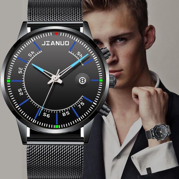 

wristwatches relogio masculino fashion men's watch sport men watches luxury calendar steel mesh band wristwatch geneva clock reloj homb, Slivery;brown