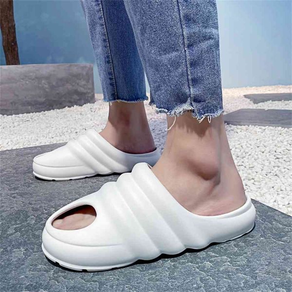 

official website 70% off outlet stores designer brand large size kanye men summer fashion women foam men's slide casual slippers beach, Black