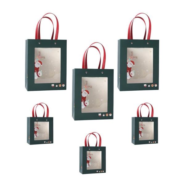 

6pcs gift bag christmas candy container paper festival packaging wrap
