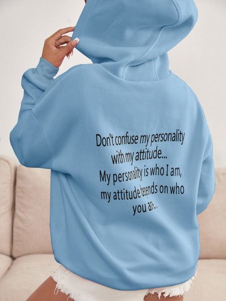 

slogan graphic drop shoulder drawstring thermal hoodie a7xt#, White;black