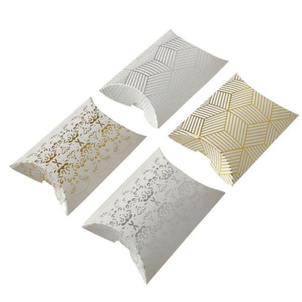 

jewelry pouches, bags 10/20pcs 9x6.5cm gift box packaging pillow shape candy bag diy wedding party favor kraft paper boxes christmas supplie, Pink;blue