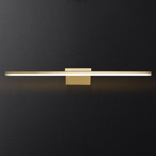 

wall lamps post-modern luxury long all copper mirror headlight sroom american gold dresser makeup sconces lights
