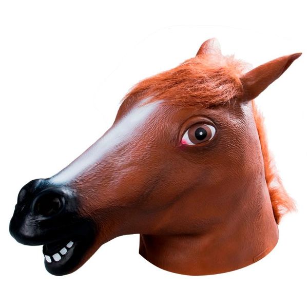 

party masks full head horse mask creepy fur mane latex realistic crazy rubber super halloween animal themed costume