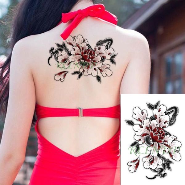 

temporary tattoos waterproof tattoo sticker blooming flowers and snake fake tatto flash tatoo big size for women men