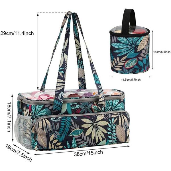 

yarn storage tote with mini drum, knitting bag organizer crochet for bags
