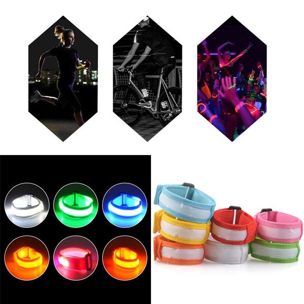 

charm bracelets led flashing wrist band bracelet arm belt cloth multi colors light up dance party glow for decoration gift, Golden;silver