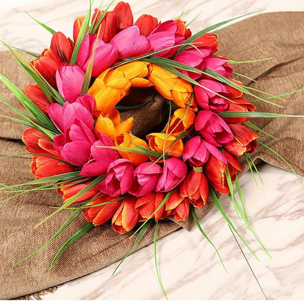 

decorative flowers & wreaths silk artificial rose flower door hanging perfect gift fake garland for wedding decoration home party window dec