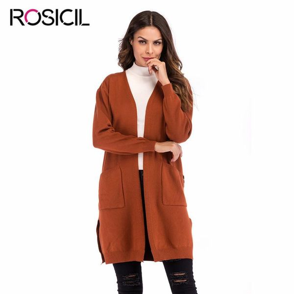 

women's sweaters women slim hem split knitted coat loose casual sweater spring autumn winter long jumper cardigans outwear coats, White;black