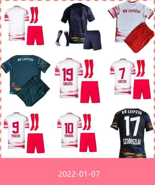 

21 22 rbl leipziges soccer jerseys 2021 poulsen forsberg hee chan sabitzer upamecano szoboszlai kluivert football shirt men kids uniforms33, Black;yellow
