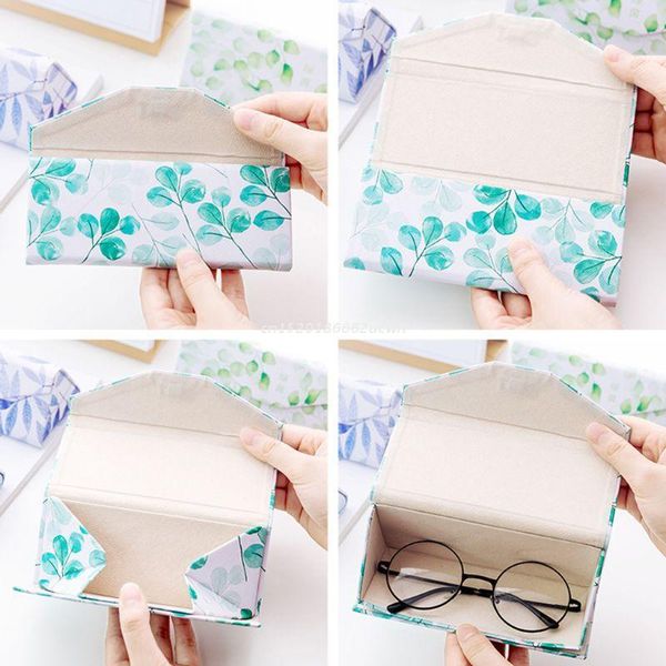 

sunglasses frames folding glasses box women girls small fresh simple portable students myopia eyeglasses storage boxes sun dropship, Silver