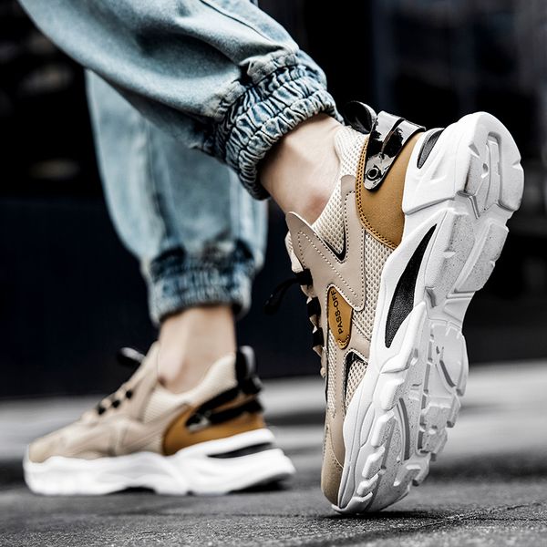 

2022 fashion summer mesh women men running shoes breathable black white beige gray jogging sports trainers sneakers code: 65-727 size 39-44