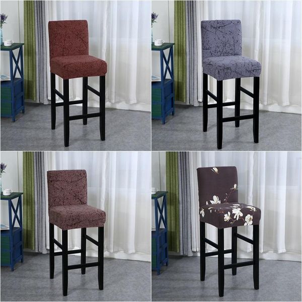 

geometric chair cover short back bar spandex covers seat counter height side chairs for home banquet living room