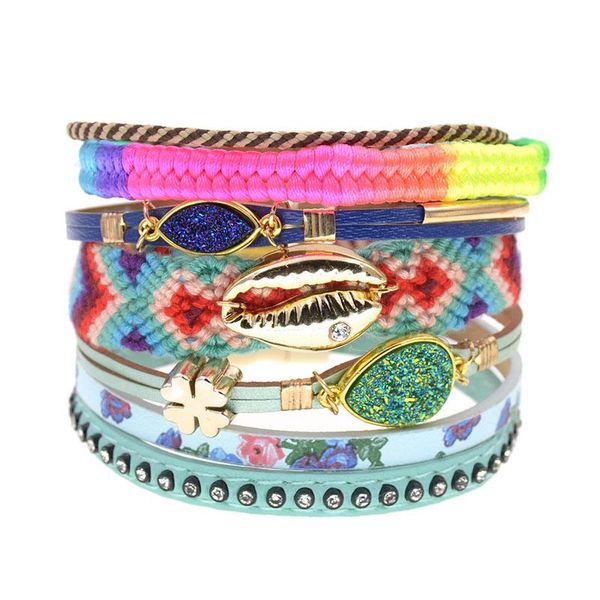 

tennis handmade women bohemia bracelets fashion wrap leather magnetic clasp bracelet female jewelry gifts wholesale, Golden;silver
