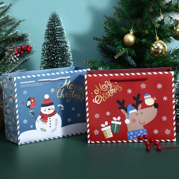 

christmas decorations 10pcs/lot gift bag elk snowman tote year party candy cake cookies for home decoration