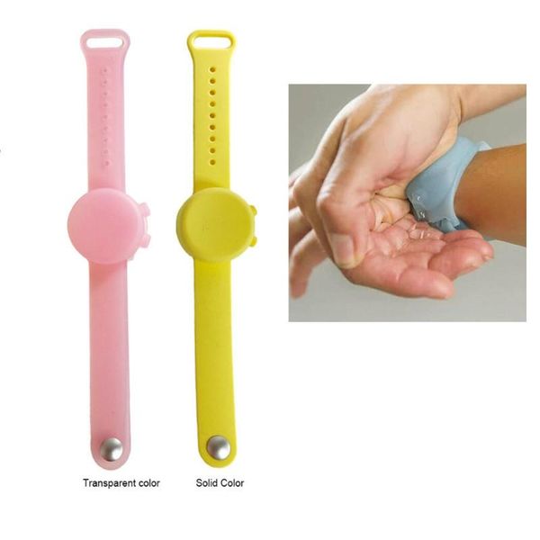 

wrist support wristband hand dispenser sanitizer dispensing silicone wearable pumps disinfecta wristbands band, Black;red