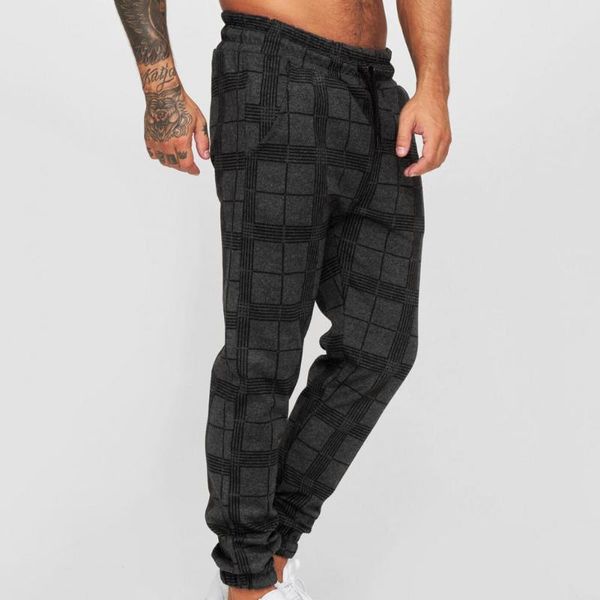 

men's pants ankle-banded streetwear drawstring sweatpants for school, Black