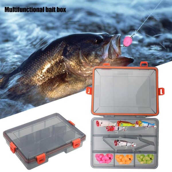 

fishing accessories multifunctional tackle box detachable single layer bait tool four-lock buckle gear storage