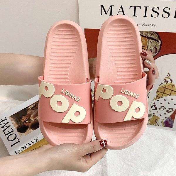 

slippers 2021 summer women indoor flat women's flip flops female non-slip bathroom home house for, Black