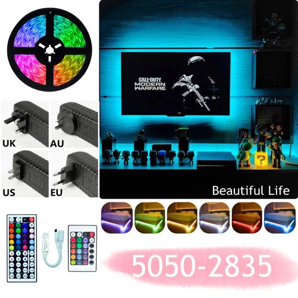 

strips led strip lights rgb smd 2835 waterproof lamp flexible tape diodedc12v for room decor with phone bluetooth app