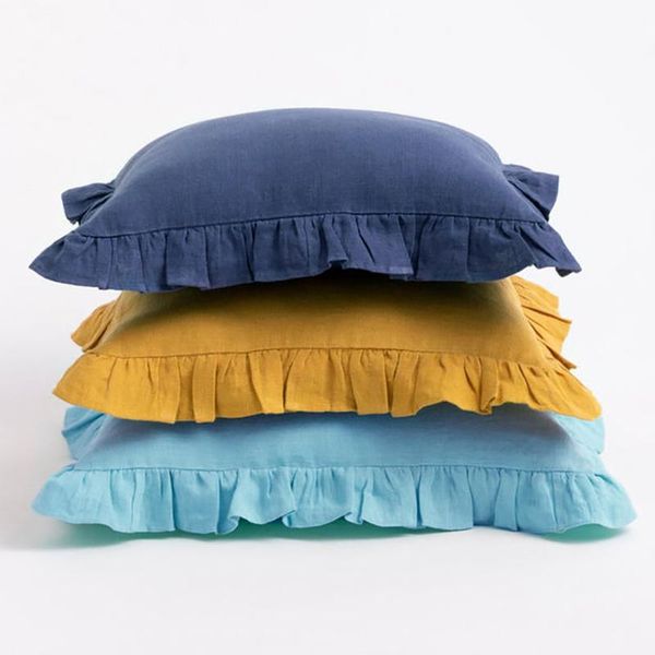 

cushion/decorative pillow nordic 100% pure linen decorative cushions cover for sofa 45x45 nature flax with capa para almofada