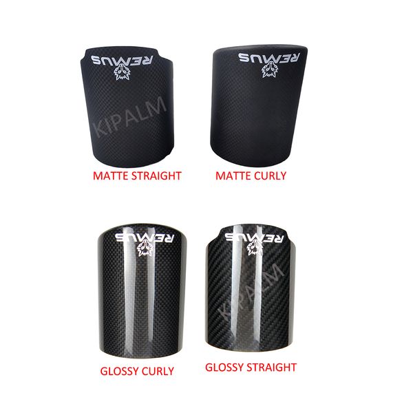 

1 piece universal carbon fiber remus logo exhaust tip cover muffler housing