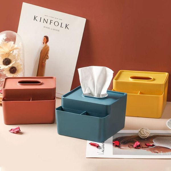 

tissue boxes & napkins multifunctional remote control storage box home office desk organizer pen holder pumping wide mouth design