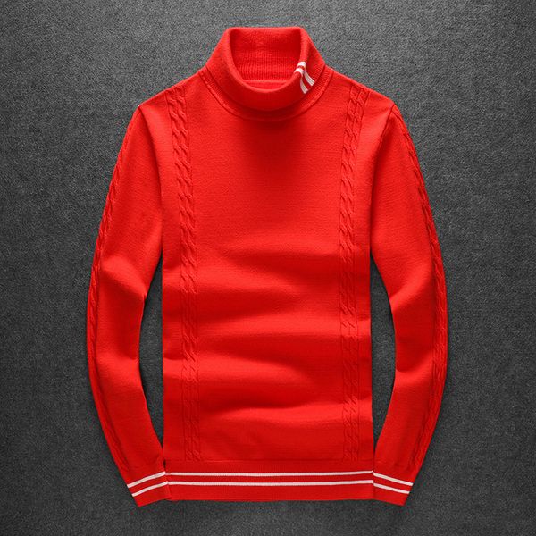 

boutique sweater winter fashion high collar slim hair men's knitted, White;black